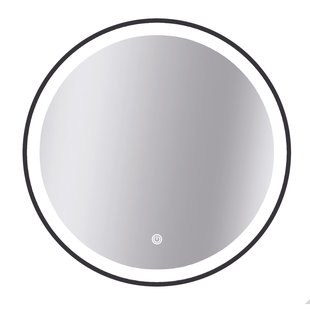 Badkamerspiegel Met Verlichting Swann - Rond - Met Verwarming - Zwart - Ø90 Cm