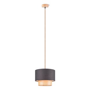 Home Sweet Home Hanglamp Cane/weave Linnen Zwart E27 ⌀33cm