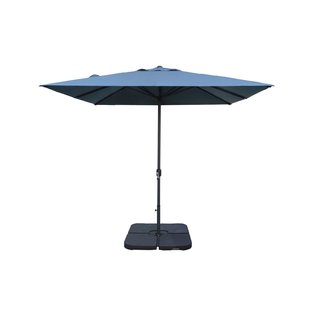 Easywind Stokparasol - 300x300cm - Blauw - Acryl 208g/m² Met Opwindmechanisme Kantelbaar
