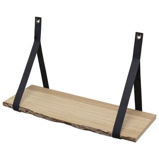 Duraline Wandplank Eikenfineer Zwart Leder 60x23cm