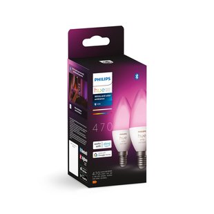 Philips Hue Kaarslamp Wit En Gekleurd Licht E14 4w 2 Stuks