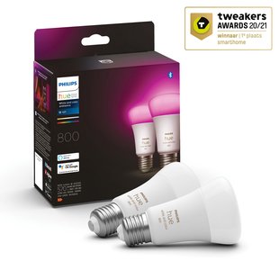 Philips Hue Slimme Ledlamp E27 6,5w Wit En Gekleurd Licht Set Van 2