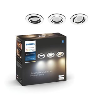 Philips Hue Inbouwspot Milliskin Aluminium 5w 3 Stuks