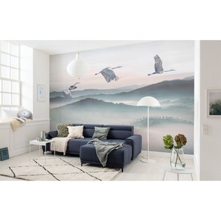 Fotobehang Mystic Cranes - Wit - 2,80m X 400cm