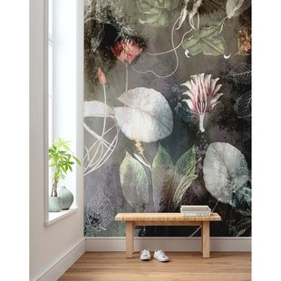 Fotobehang Night Flowers - Meerkleurig - 2,80m X 200cm