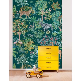 Fotobehang Happy Jungle - Meerkleurig - 2,80m X 200cm