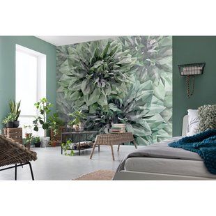 Fotobehang Emerald Flowers - Meerkleurig - 2,80m X 300cm