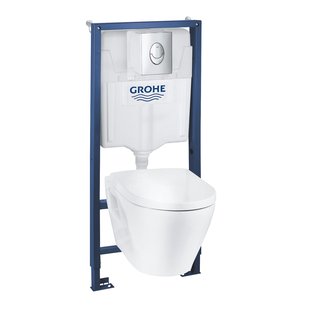 Grohe Solido Inbouwtoilet Set Met Randloze Toiletpot Serel - 4 -in-1 Pack - Wit