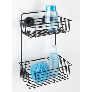 Wenko Dubbele Doucherek Bari 2 Haken Met Pomp Vacuumloc Zwart