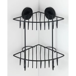 Wenko Dubbele Hoekrek Bari 2 Haken Met Pomp Vacuumloc Zwart