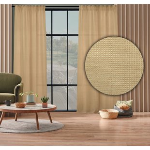 Tamis Lichtdoorlatend Kant En Klaar Gordijn Beige 140 X 260 Cm