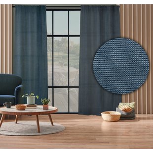 Tamis Lichtdoorlatend Kant En Klaar Gordijn Blauw 140 X 260 Cm