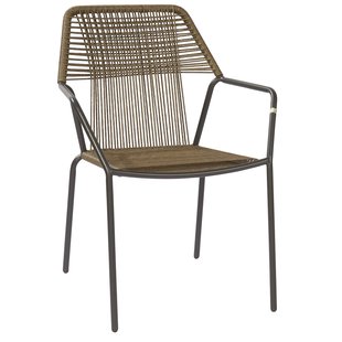 Central Park Stapelbare Wicker Tuinstoel Frejus Donkergrijs