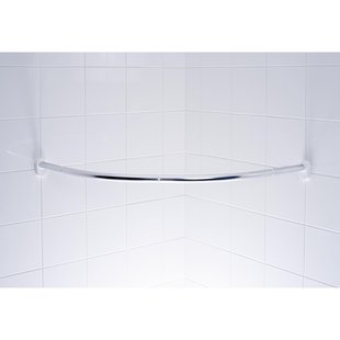 Ridder Kwartronde Dochegordijnstang Ø25mm 90x90cm Glanzend Chroom Aluminium