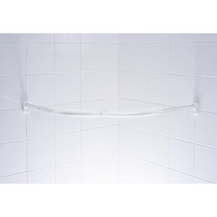 Ridder Kwartronde Douchegordijnstang Ø25mm 90x90cm Wit Aluminium