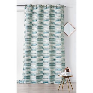 Etretat Lichtdoorlatend Kant En Klaar Gordijn Blauw 135 X 260 Cm