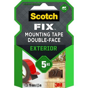 3m Montageband Scotch-fix Exterior - Buiten - 1,5m X 19mm