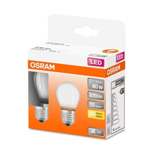 Osram Ledlamp Peertje Retrofit - D4,5cm - Warm Wit - E27 - 4w - 2 Stuks