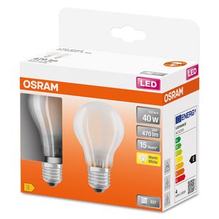 Osram Ledlamp Peertje Retrofit - D6cm - Warm Wit - E27 - 4w - 2 Stuks