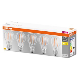 Osram Ledfilamentlamp Peertje - D6cm - Warm Wit - E27 - 6w - 5 Stuks