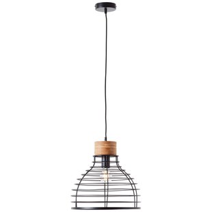 Brilliant Hanglamp Avia Zwart Hout ⌀35cm E27 60w
