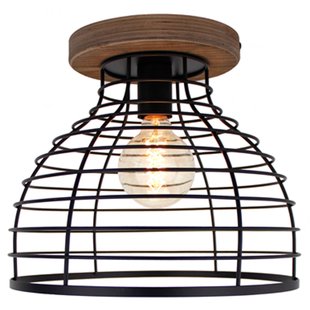 Brilliant Plafondlamp Avia Zwart/hout Ø30cm E27 40w