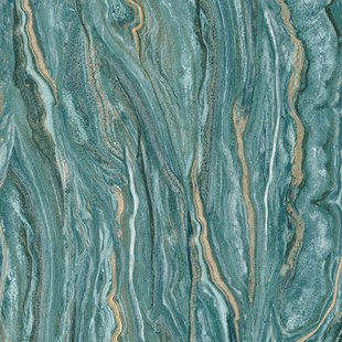 Elle Decoration Vinylbehang Marmer - Donkergroen - 10,05m X 53cm