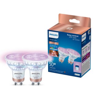 Philips Slimme Ledspot Par16 Gekleurd Gu10 4,7w Set Van 2