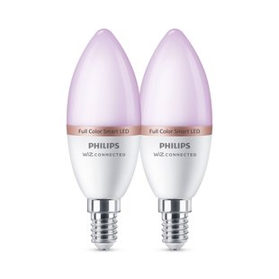 Philips Slimme Ledlamp C37 Gekleurd E14 4,9w 2 Stuks