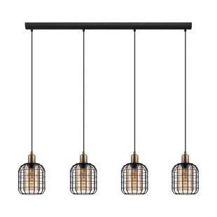 Eglo Hanglamp Chisle Zwart/bruin 4xe27