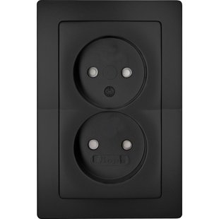Kopp Stopcontact Paris 2-voudig Mat-zwart