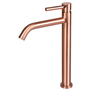 Differnz Wastafelkraan Koud/warm Hoog Gebogen Rood Koper