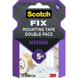 3m Montageband Scotch-fix - Voor Spiegels - 1,5m X 19mm