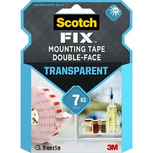 3m Montageband Scotch-fix - Transparant - 5m X 19mm