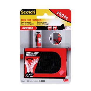 3m Klittenband Extreme Fasteners - Zwart - 75mm X 25mm