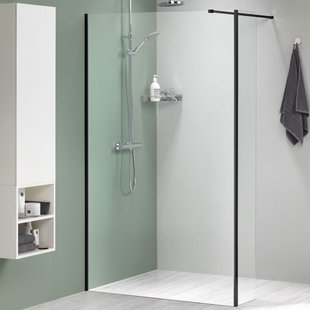 Sealskin - Inloopdouche + Korte Zijwand Mix & Match 118+30 X 200cm - Zwart Profiel - 8 Mm Helder Glas