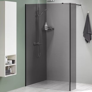 Sealskin - Inloopdouche + Korte Zijwand Mix & Match 118+30 X 200cm - Zwart Profiel - 8 Mm Rookglas