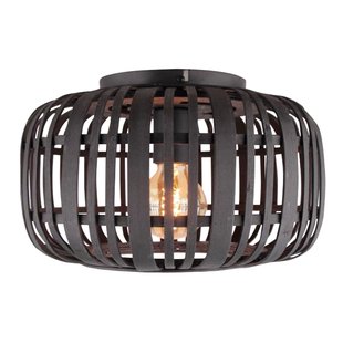 Brilliant Plafondlamp Woodrow Zwart Hout ⌀32cm E27