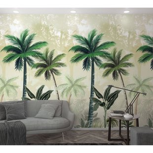 Fotobehang Smart Art Palmbomen - Groen - Beige - 2,70 M X 159 Cm