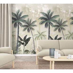 Fotobehang Palmbomen - Groen - Beige - 2,70m X 159cm