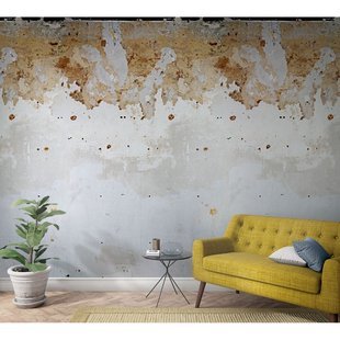 Fotobehang Verweerde Muur - Grijs - Beige - Bruin - 2,70m X 159cm