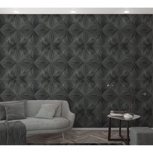 Fotobehang 3d Ornament Patroon - Antraciet - Grijs - 2,70m X 159cm