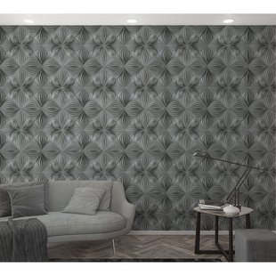 Fotobehang 3d Ornament Patroon - Grijs - 2,70m X 159cm