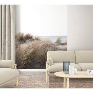 Fotobehang Smart Art Dunes - Beige - Gebroken Wit - Blauw - Bruin - 2,70 M X 212 Cm