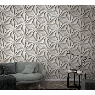 Fotobehang Grafisch Patroon In Cement - Grijs - Rosé Goud - 2,70m X 159cm