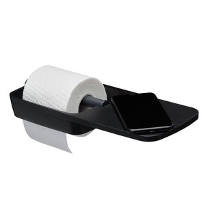 Tiger Toiletrolhouder Tess - Rvs - Met Planchet - Zwart / Antraciet