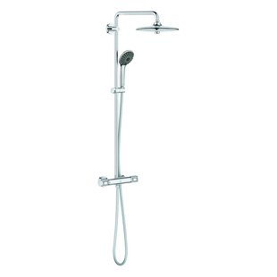 Grohe Regendouche Vitalio Joy System - Met Thermostatische Kraan - Chroom - Rond - Met Handdouche - 15cm Hartafstand - 3-straals - Waterbesparend