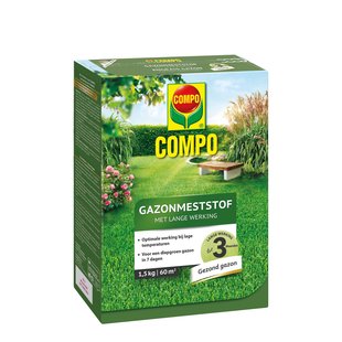 Compo Gazonmeststof Lange Werking - Milieuvriendelijk 1,5kg - 60m²