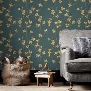 Decomode Vliesbehang Bloemen Jade - Groen - 10,05m X 53cm