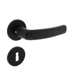 Intersteel Deurkruk Op Rozet Denham - Aluminium - Zwart Mat - Sleutelgat - Diam. 50x7 Mm